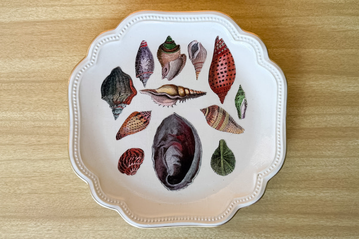 Trio of Shell Chic Decoupage Plates