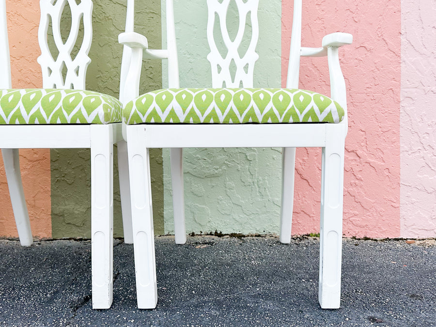 Set of Six Fretwork Dining Chairs
