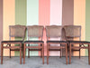 Wood and Cane Folding Game Table Set