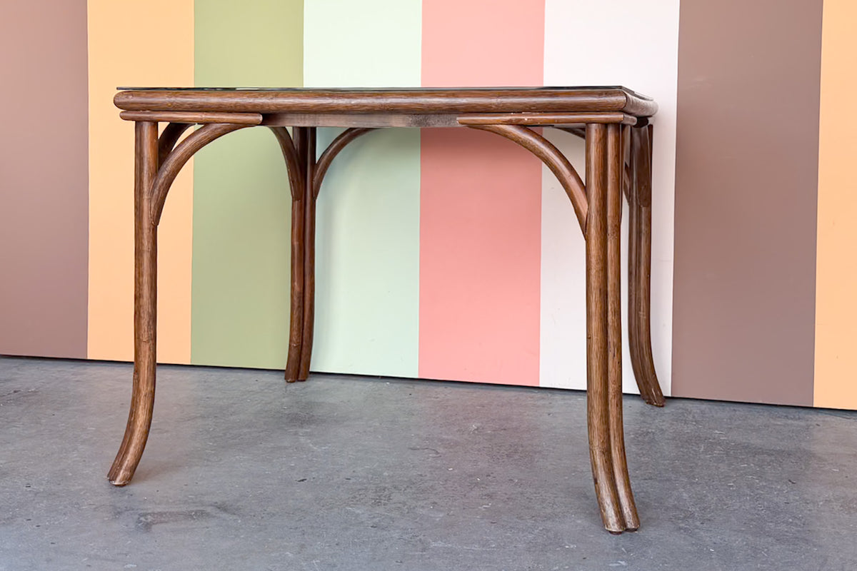 Lattice Rattan Game Table Set
