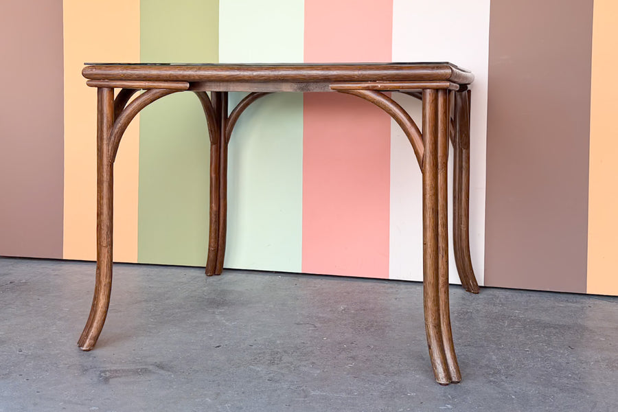 Lattice Rattan Game Table Set