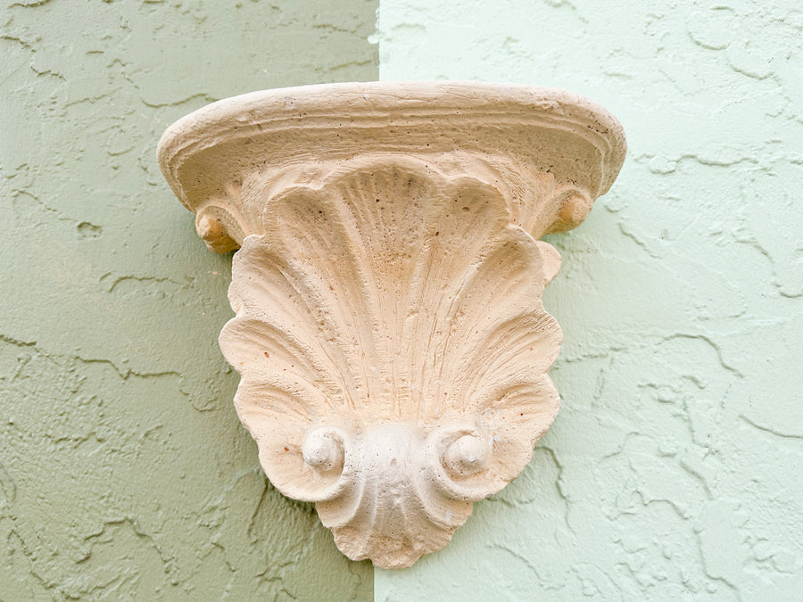 Pair of Plaster Shell Wall Shelves