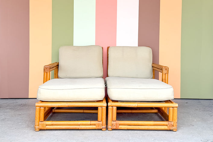 Ficks Reed Two Part Rattan Chaise