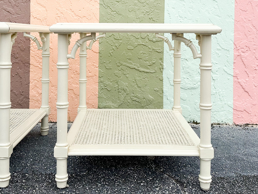 Pair of Faux Bamboo Side Tables