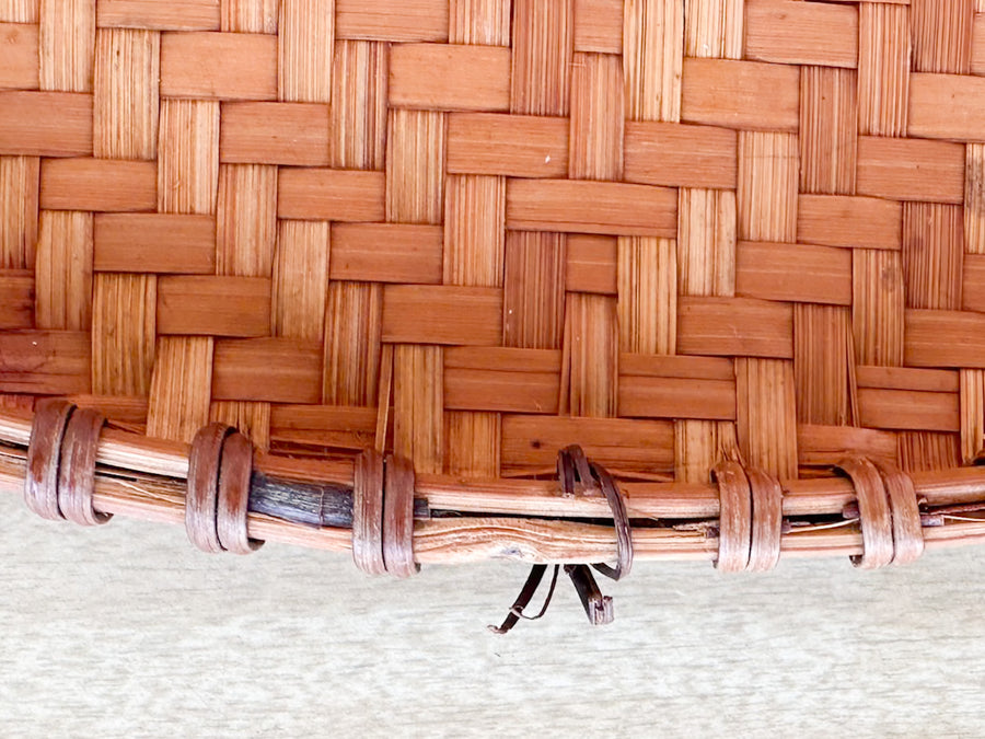 Set of Five Woven Rattan Trays