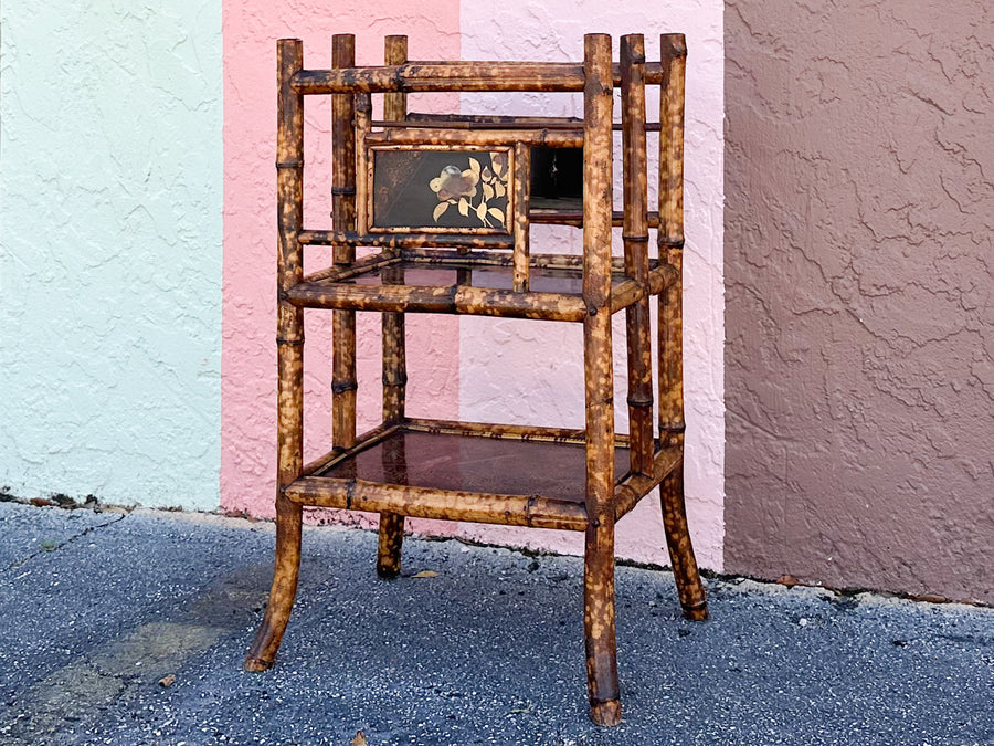 Large Tortoiseshell Rattan Magazine Rack