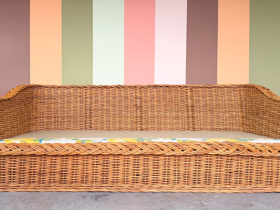 The Wicker Works Braided Rattan Sofa