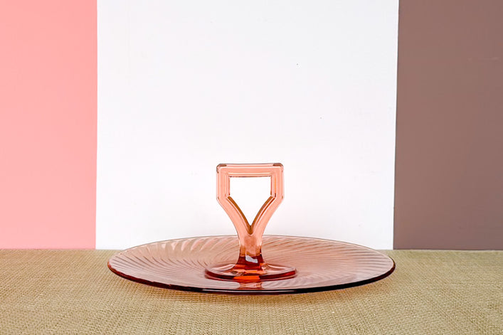 Pink Depression Glass Appetizer Dish