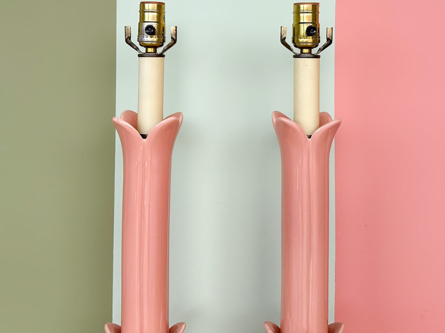 Pair of Roche Style Tulip Lamps