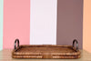Large Rattan Wrapped Tray with Handles