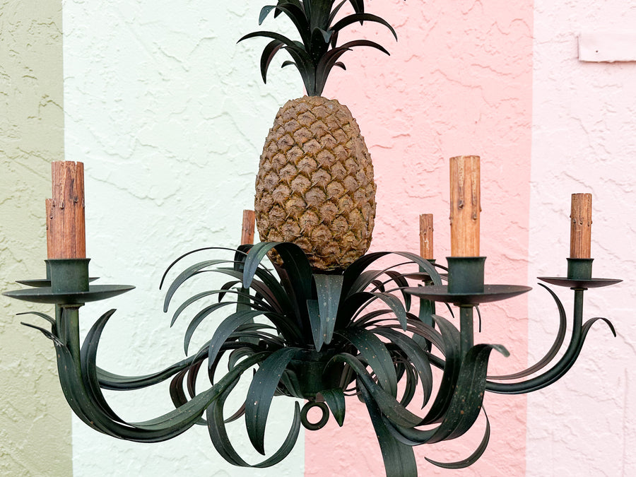 Currey and Company Tole Pineapple Chandelier