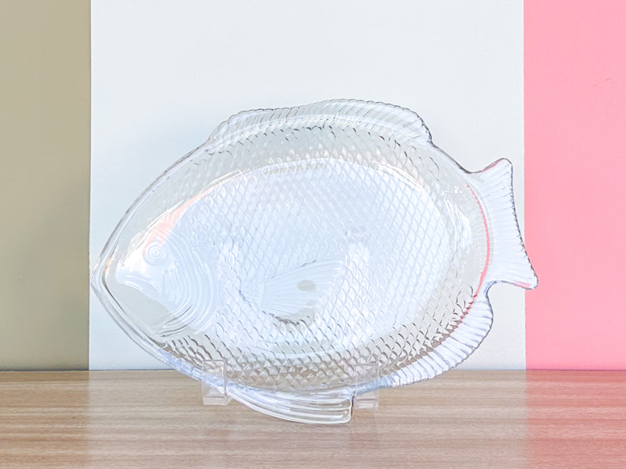 Set of Six Glass Fish Plates