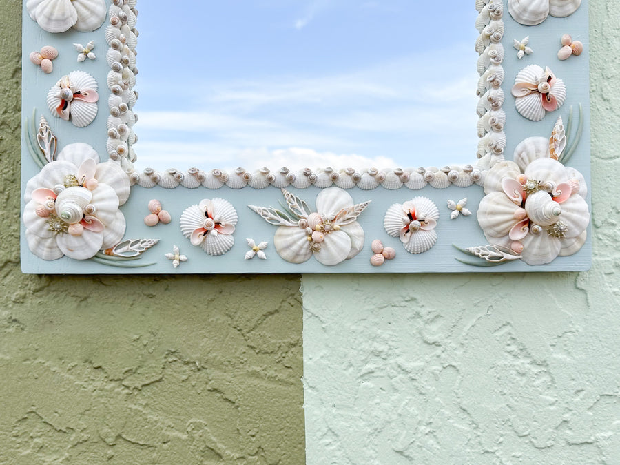 Custom Shell Flower Mirror