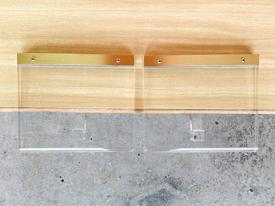Pair of Lucite Wall Shelves