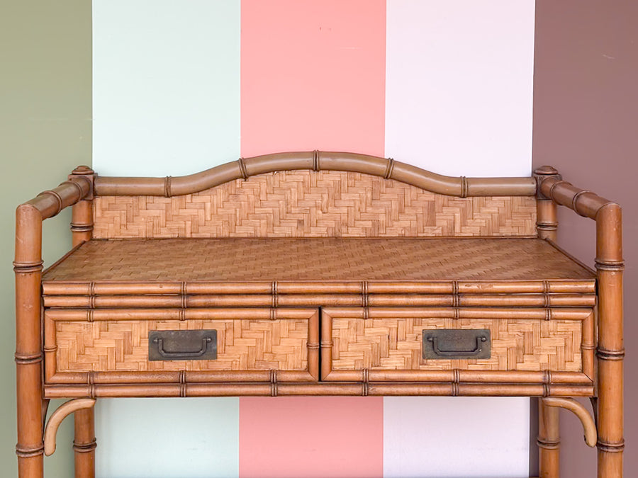 Old Florida Dixie Rattan Bar on Casters