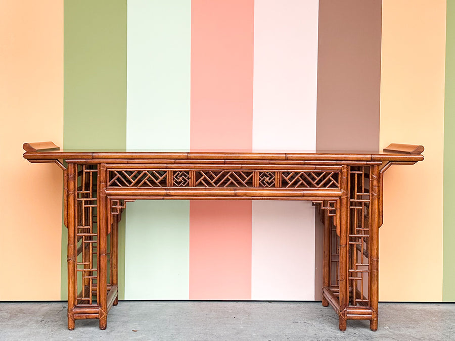 West Indies Style Rattan Console