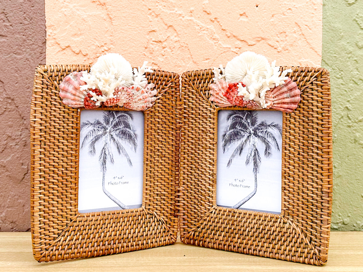 Double Rattan Wrapped Shell Frame