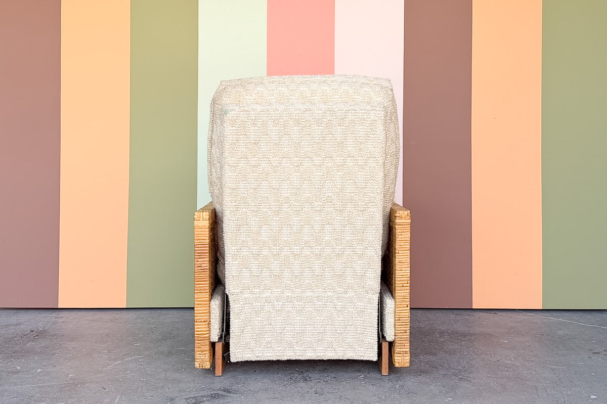 Coastal Chic Rattan Wrapped Reclining Lounge Chair