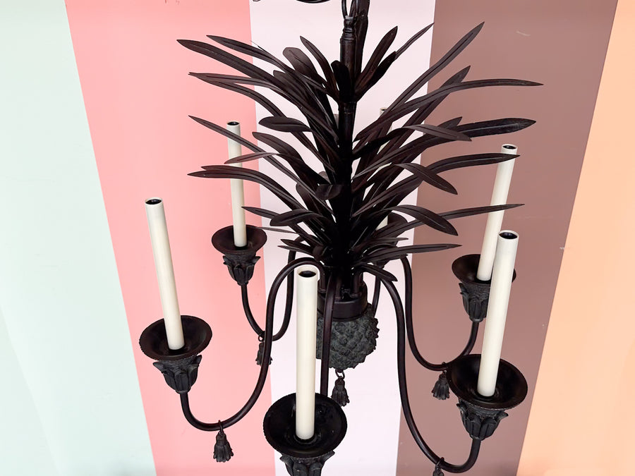 Tole Pineapple and Tassel Chandelier