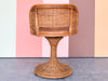 Cute Wicker and Rattan Swivel Vanity Chair