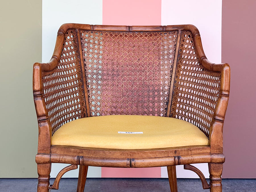 Faux Bamboo and Cane Armchair