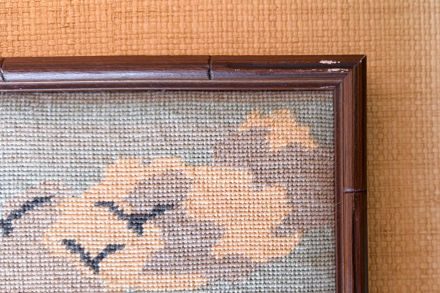 Serene Pagoda Scene Needlepoint Art