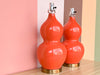 Pair of Blood Orange Gourd Lamps