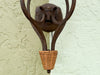 Pair of Iron and Rattan Wall Sconces