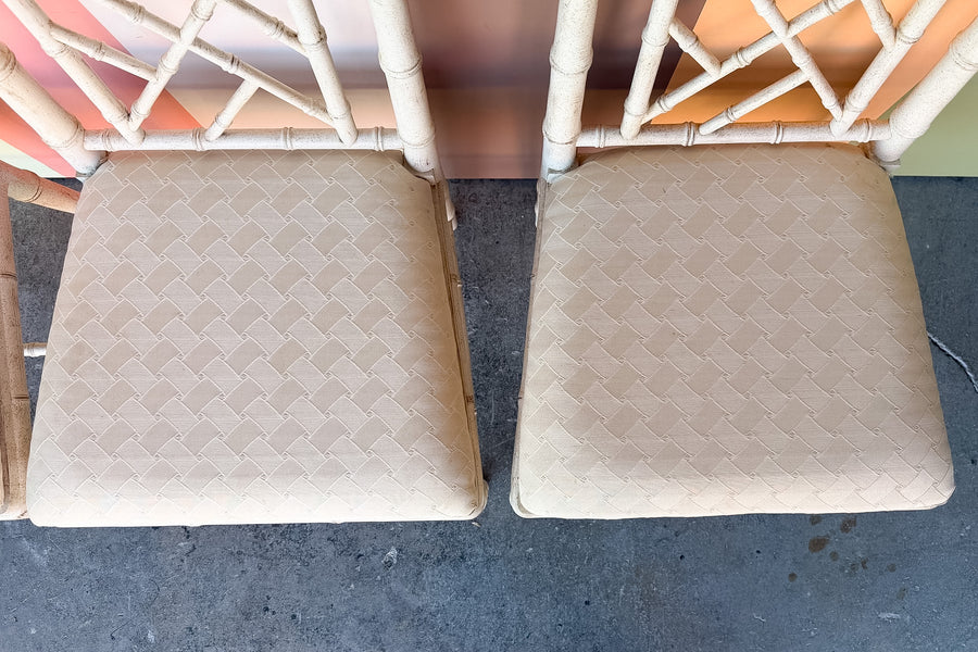 Set of Four Faux Bamboo Dining Chairs
