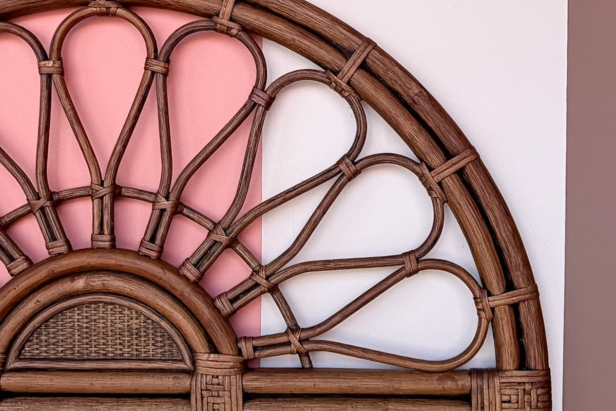 West Indies Style Rattan Arch Mirror