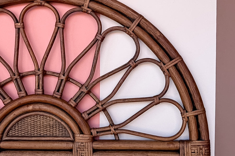 West Indies Style Rattan Arch Mirror