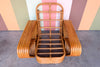 Frankl Style Six Band Rattan Lounge Chair