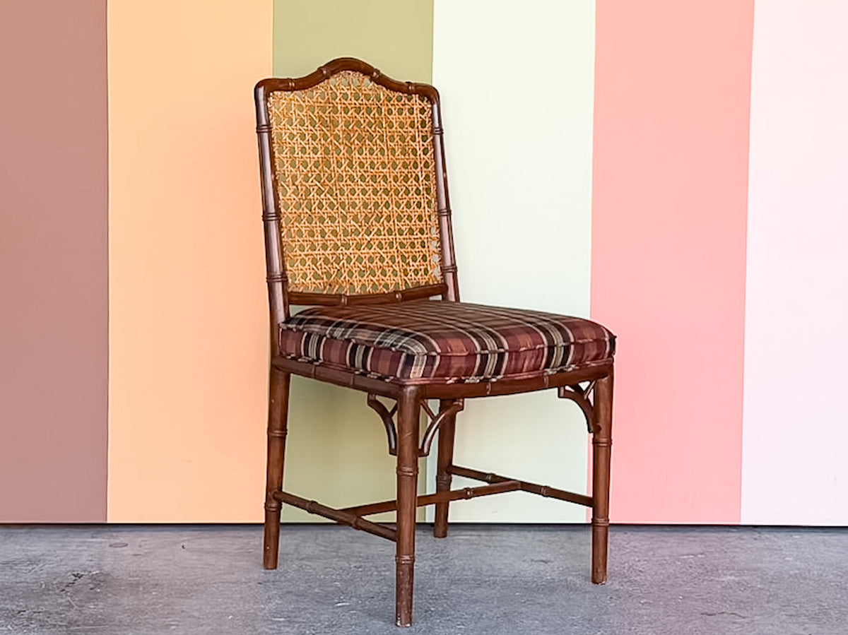 Handsome Cane Faux Bamboo Side Chair