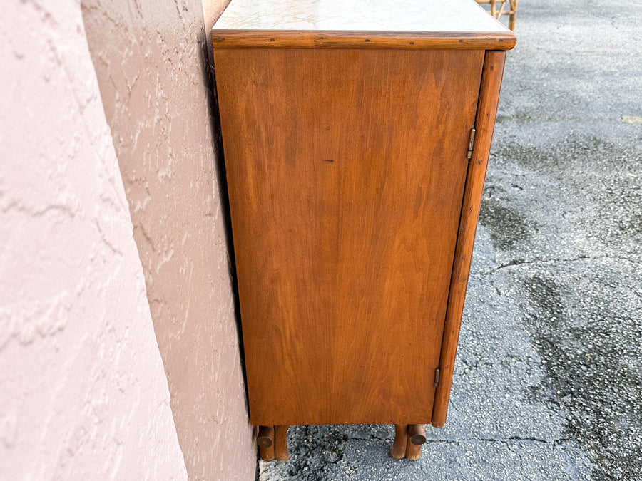 Cute Coastal Cane and Rattan Cabinet