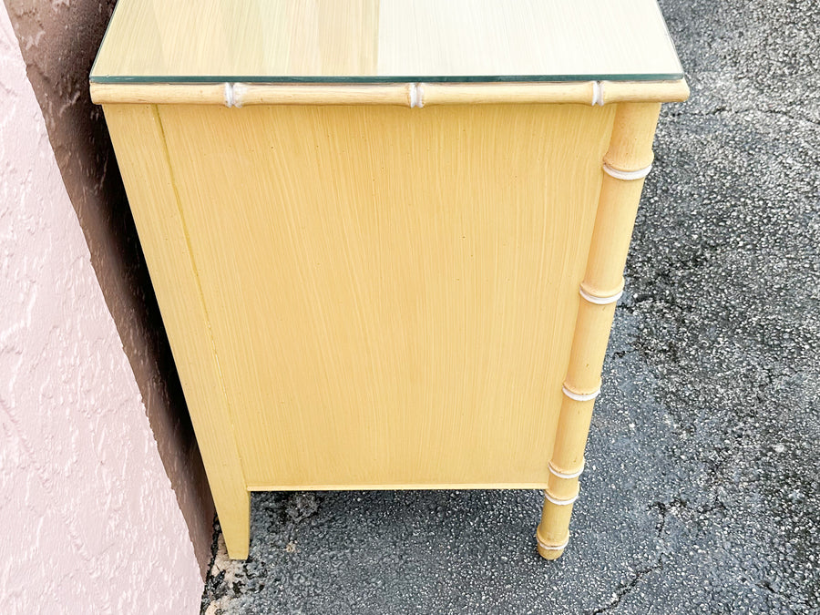 Thomasville Yellow Faux Bamboo Dresser
