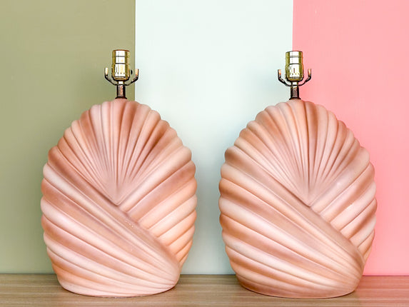 Pair of Ombre Ceramic Lamps