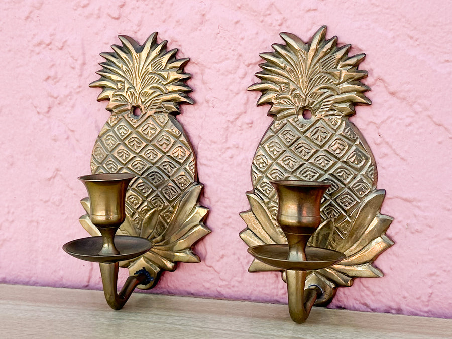 Brass Pineapple Wall Sconces