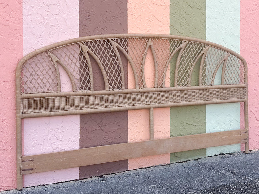 Palm Leaf Rattan King Headboard