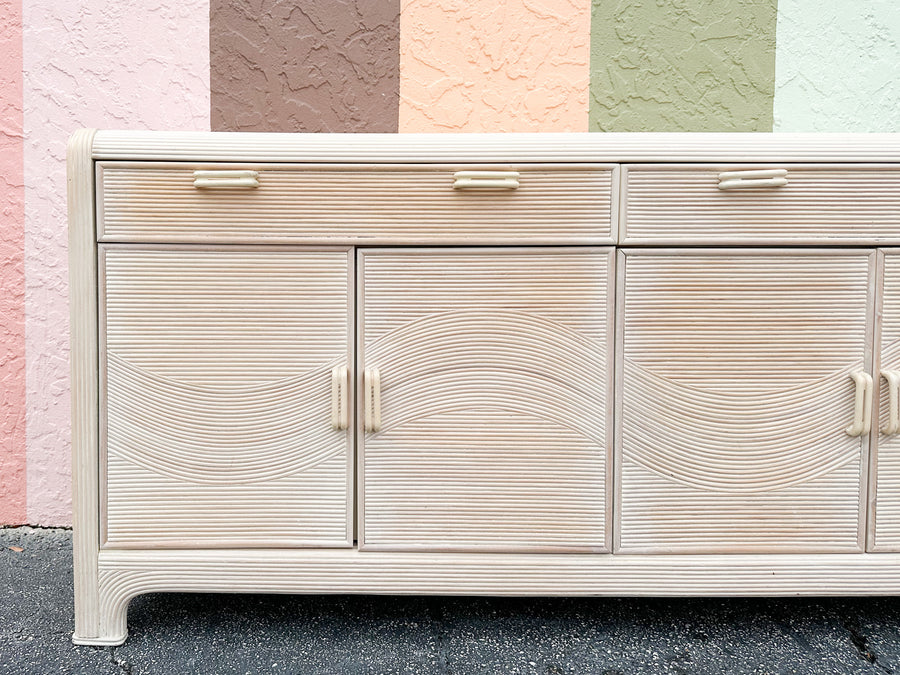 Coastal Pencil Reed Rattan Credenza