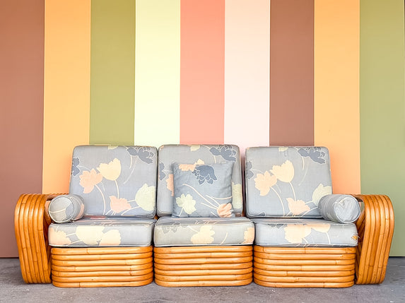 Frankl Style Rattan Pretzel Sofa