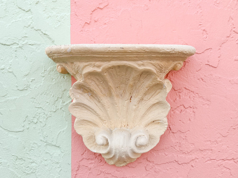 Pair of Plaster Shell Wall Shelves