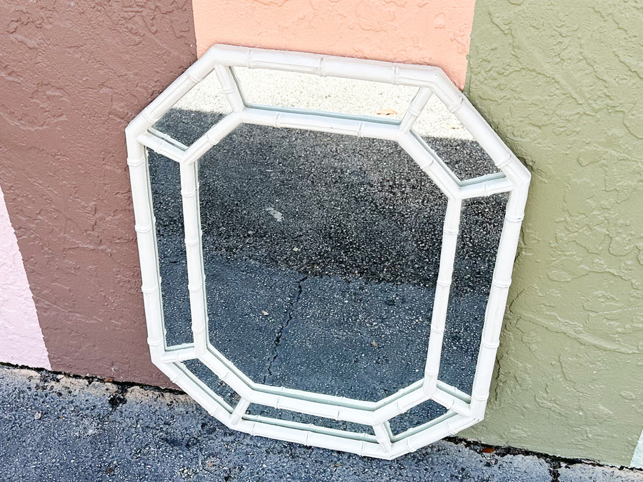 Faux Bamboo Octagon Mirror