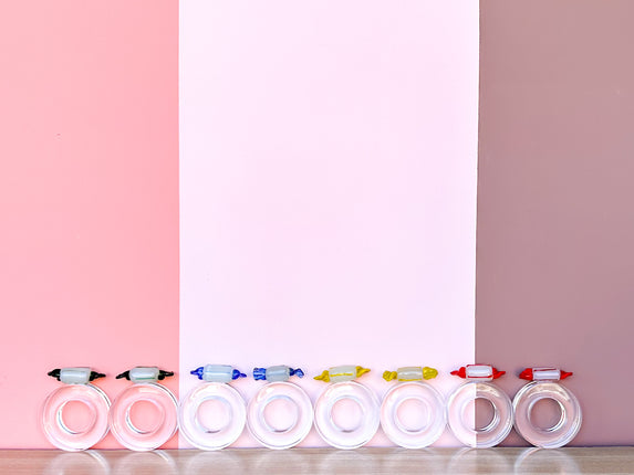 Set of Eight Murano Glass Candy Napkin Rings
