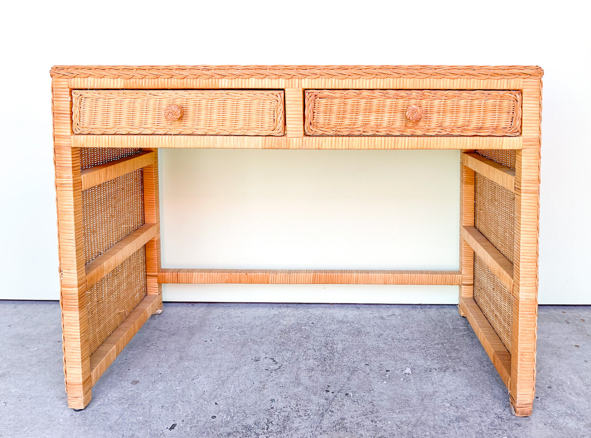 Island Style Wicker Wrapped Desk