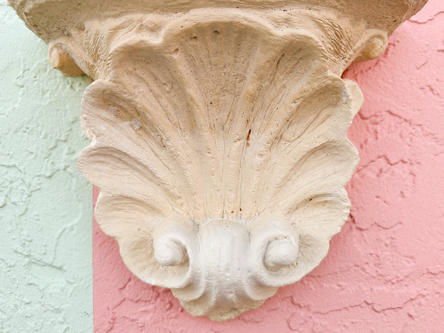 Pair of Plaster Shell Wall Shelves