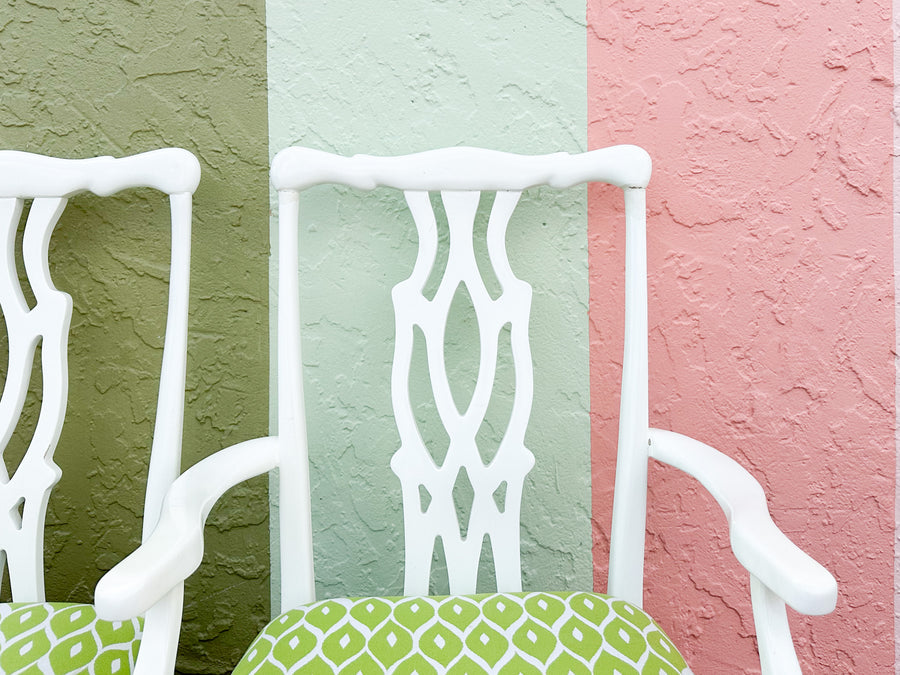 Set of Six Fretwork Dining Chairs