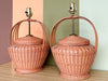 Pair of Peach Basket Lamps