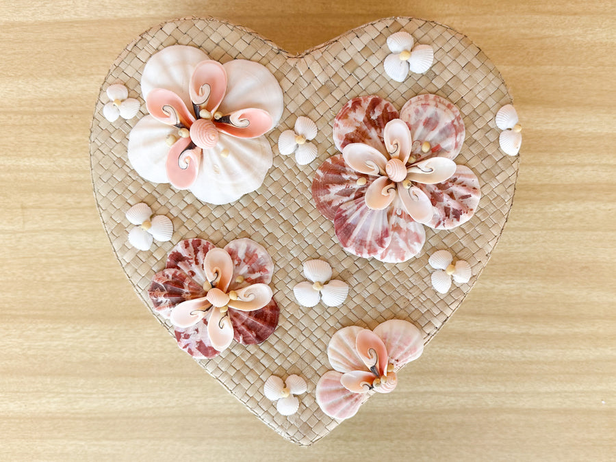 Pair of Heart Shaped Shell Boxes