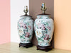 Pair of Granny Chic Floral Lamps