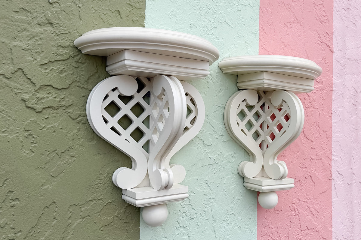 Pair of Trellis Wall Shelves